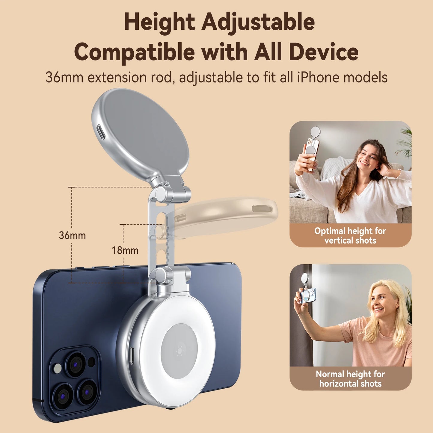 MagniGlow ✨ – Compact Magnetic Light 📸 for Stunning Selfies 💡